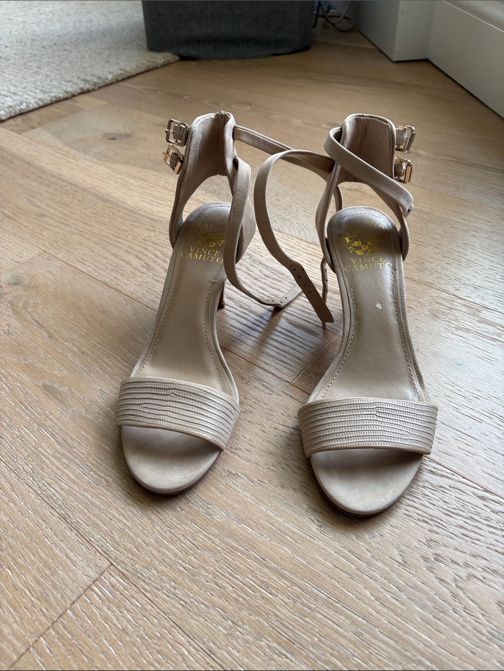 Vince Camuto suede and leather heeled sandals size 6
